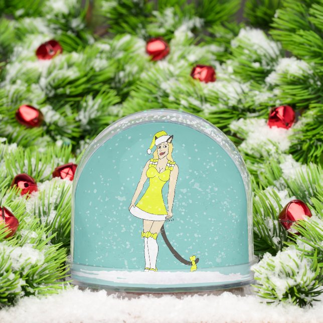 Yellow Christmas catgirl Snow Globe (Christmas)