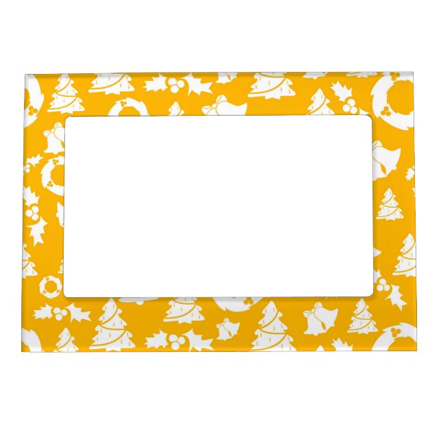 Yellow Christmas Pattern Magnetic Frame (Front)