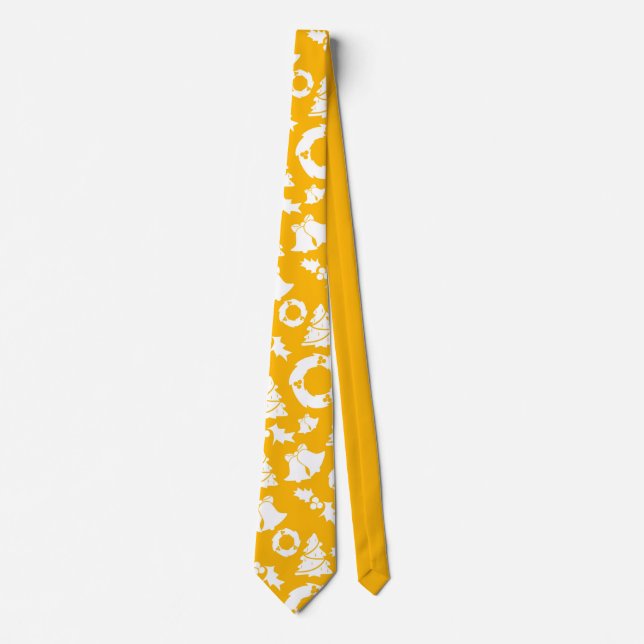 Yellow Christmas Pattern Neck Tie (Front)