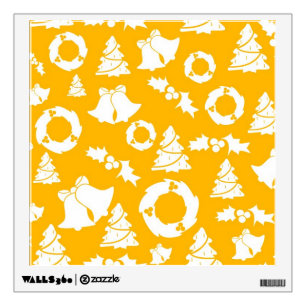 Yellow Christmas Pattern Wall Decal