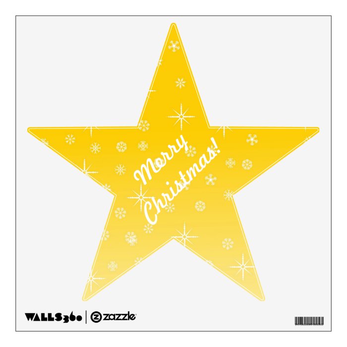 Yellow Christmas Star Room Graphics