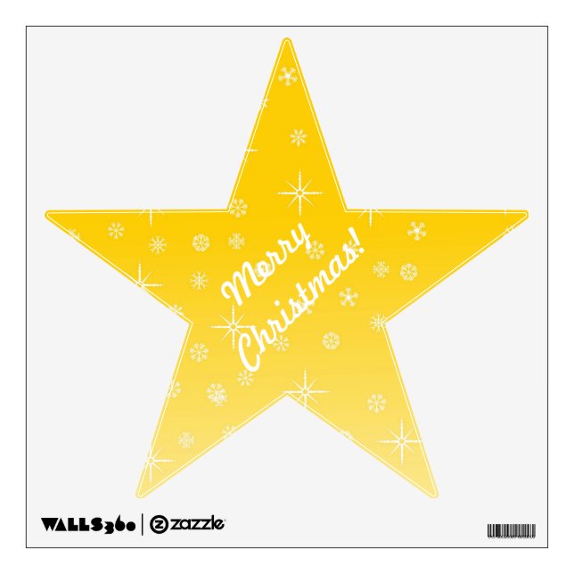 Yellow Christmas Star Wall Sticker (Front)