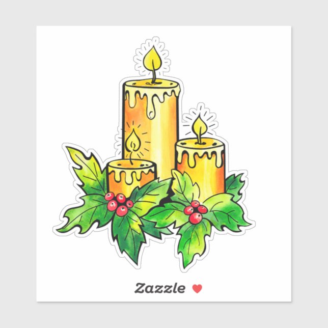 Yellow Christmas Sticker (Sheet)