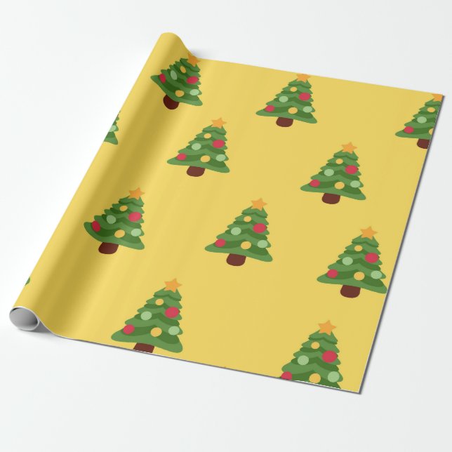 Yellow Christmas Wrapping Paper (Unrolled)