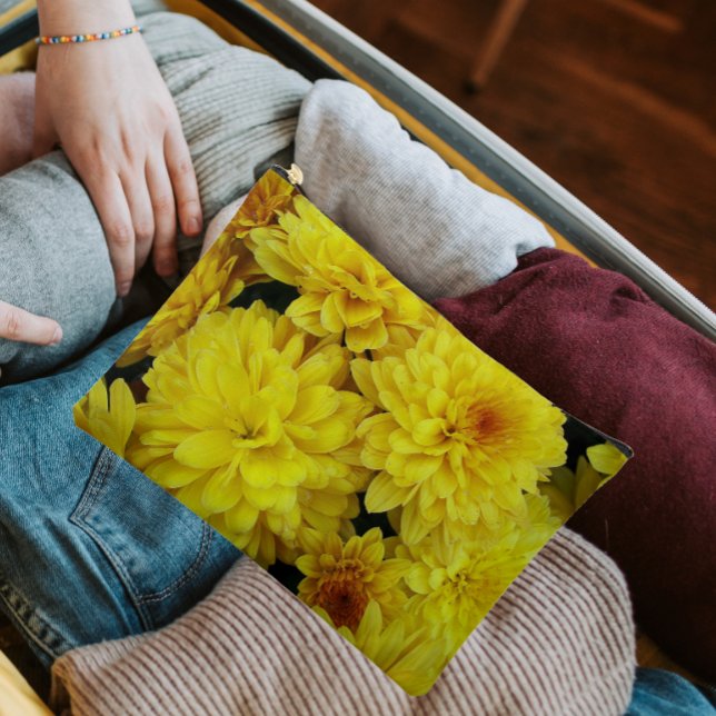 Yellow Chrysanthemum Blooms Floral Accessory Pouch (In Situ)