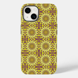 Yellow Chrysanthemum Floral Purple Patterned Case-Mate iPhone 14 Case