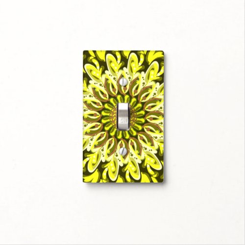 Yellow Chrysanthemum Flower Abstract  Light Switch Cover