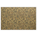 Yellow chrysanthemum flowers and orange beetles fabric