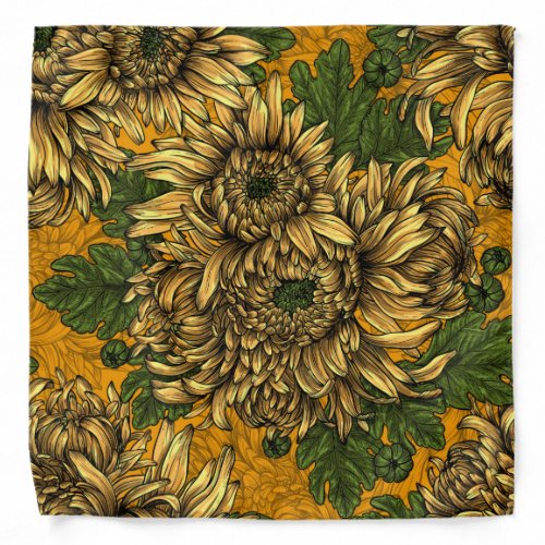 Yellow chrysanthemum flowers bandana