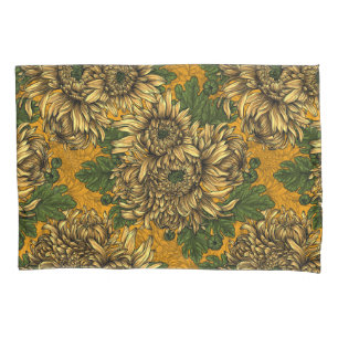 Yellow chrysanthemum flowers pillow case