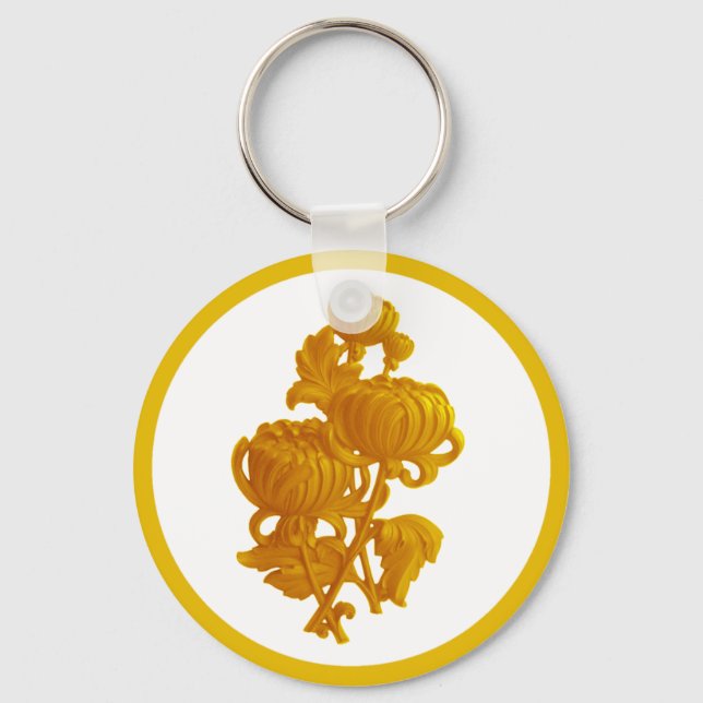 Yellow Chrysanthemum Keychain (Front)