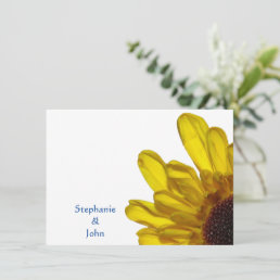 Yellow Chrysanthemum Photo White Name Elegant Cool Note Card