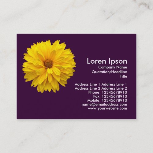 Yellow Chrysanthemum - Purple Business Card Templates