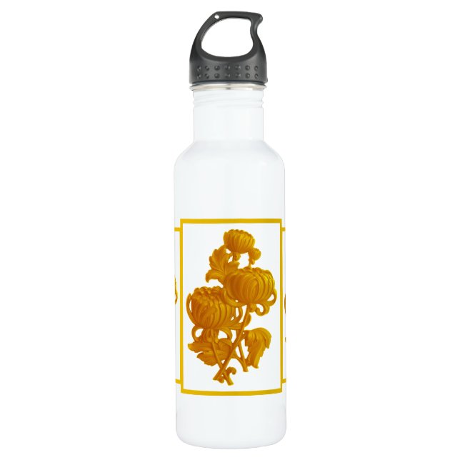 Yellow Chrysanthemum Water Bottle (Front)