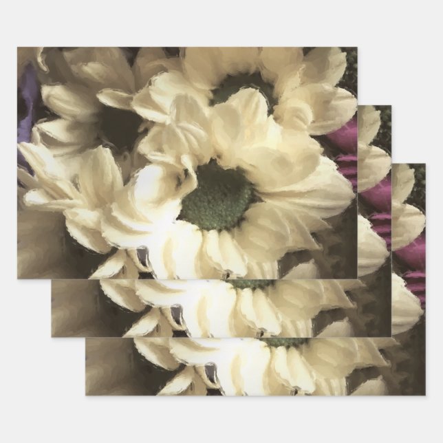 YELLOW CHRYSANTHEMUM  WRAPPING PAPER SHEETS (Set)