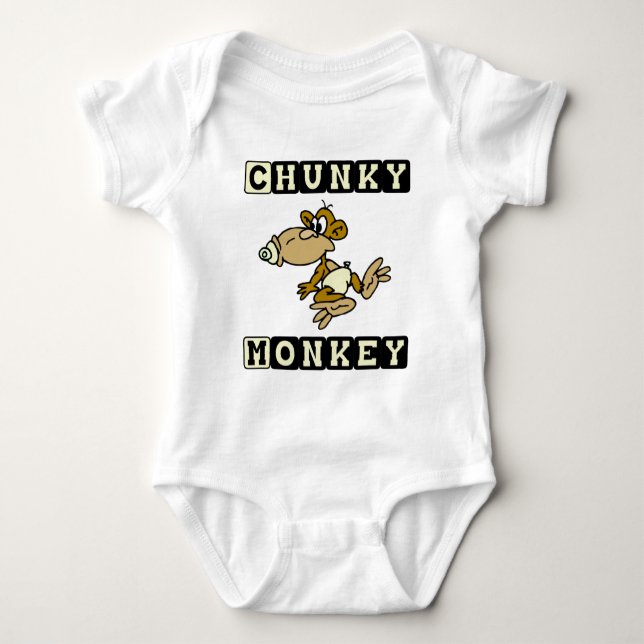 Yellow Chunky Monkey Cute Baby One-Piece Baby Bodysuit (Front)