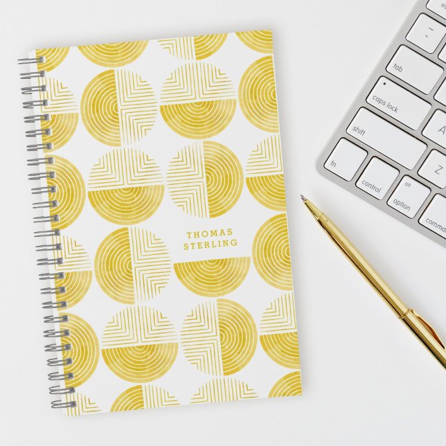 Yellow Circle Geometric Pattern Spiral Notebook (Creator Uploaded)