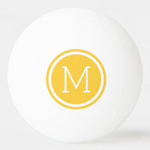 Yellow Circle Monogram Personalized Ping Pong Ball