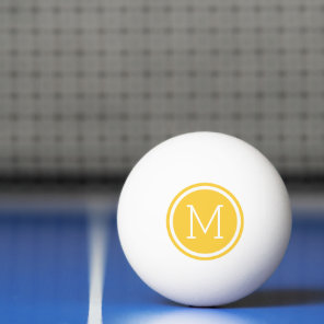 Yellow Circle Monogram Personalized Ping Pong Ball