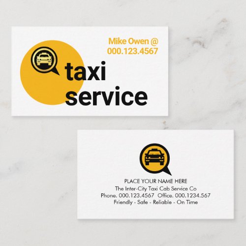 Yellow Circle Taxi Wheel Business Card