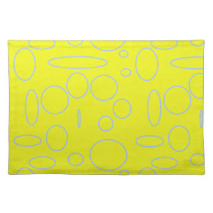Yellow Circles and Loops Cloth Placemat
