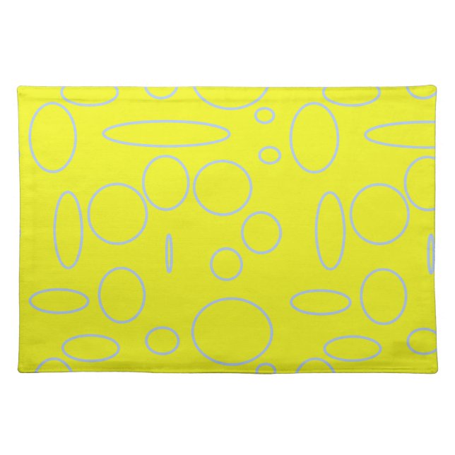 Yellow Circles and Loops Cloth Placemat (Front)