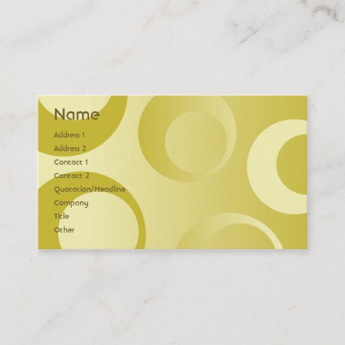 Yellow Circles - Business Business Card