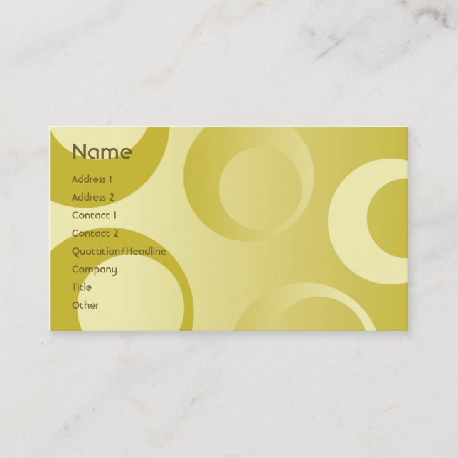 Yellow Circles - Business Business Card (Front)