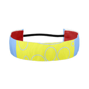 Yellow Circles Loops Blue Non-Slip Headbands