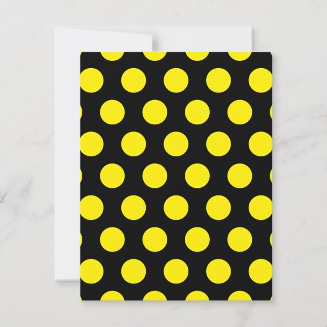 Yellow Circles on Black Background Note Card (Front)