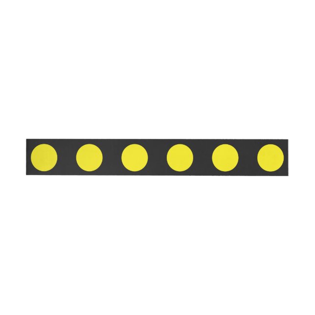 Yellow Circles on Black Background Wrap Around Label (Individual)
