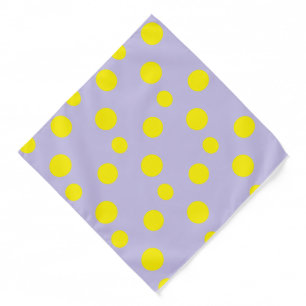Yellow circles on purple pattern bandana