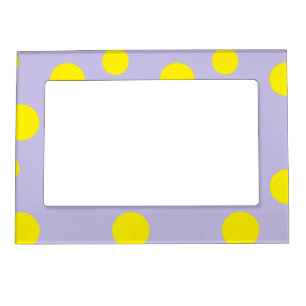 Yellow circles on purple pattern magnetic frame