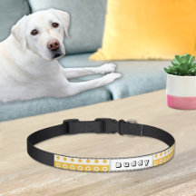 Yellow Circles Pattern Dog Collar