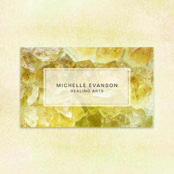 Yellow Citrine Crystal Massage Therapist Business Card by whimsydesigns at Zazzle