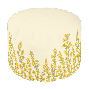 Yellow Citrine Flowers Pouf