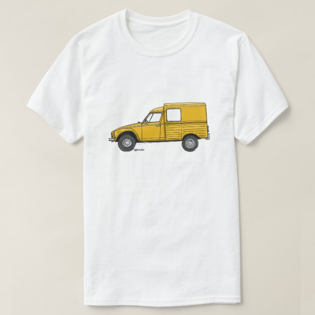 Yellow Citroen Acadiane T-shirt (Design Front)