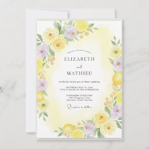 Yellow Citrus Amalfi Wedding Invitation