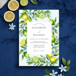 Yellow Citrus Bloom Wedding Invitation