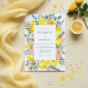 Yellow Citrus Blossom Romance Wedding Invitation