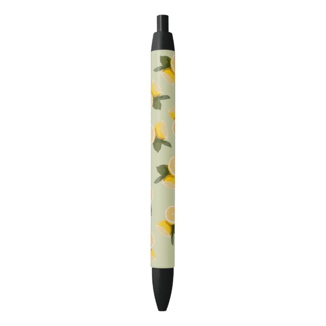 Yellow Citrus Lemon Fruit on Pale Lime Green Pen (Front Vertical)