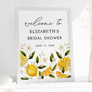 Yellow Citrus Lemon Party Bridal Shower Poster