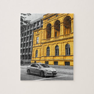 Yellow City Building Minimalist Photography Jigsaw Puzzle
