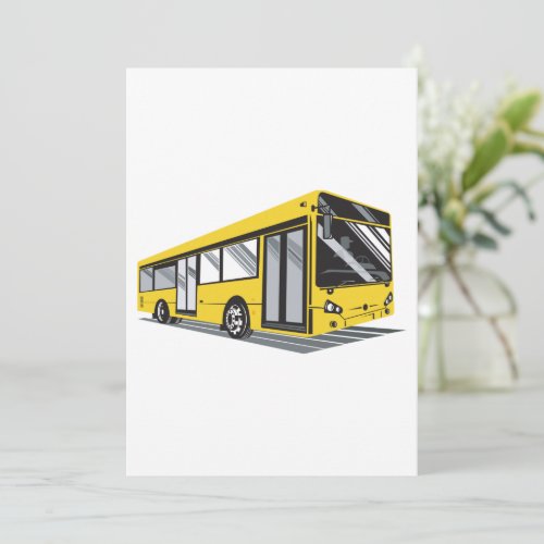 Yellow City Bus Invitation