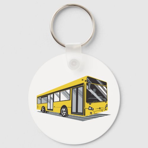 Yellow City Bus Keychain