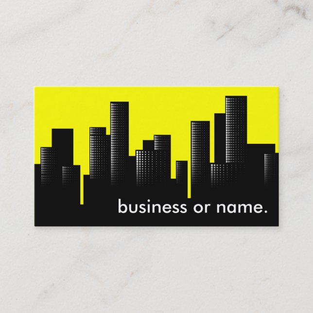 yellow cityscape business card (Front)