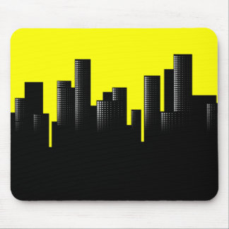 yellow cityscape mouse pad
