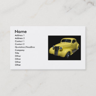 Yellow Classic Car Business Card