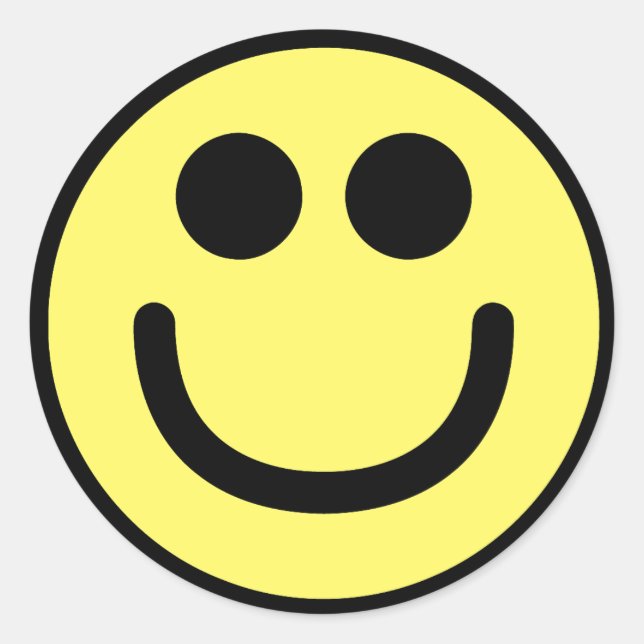 Yellow Classic Face Classic Round Sticker (Front)