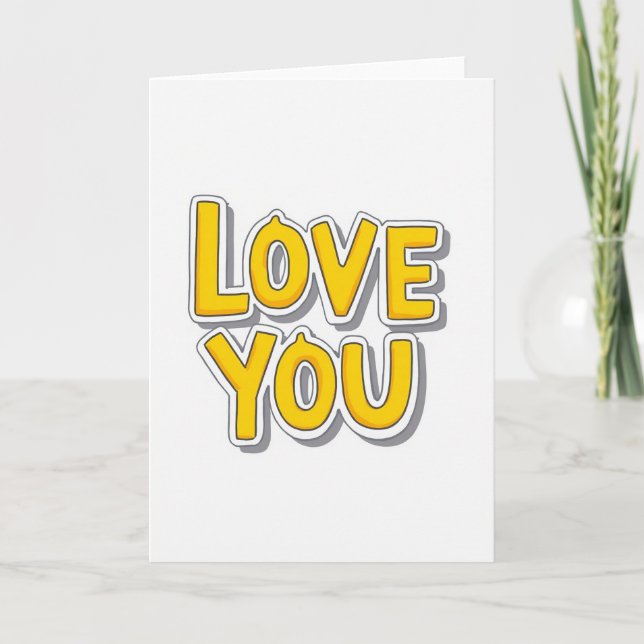 Yellow Classic Love You Card (Front)